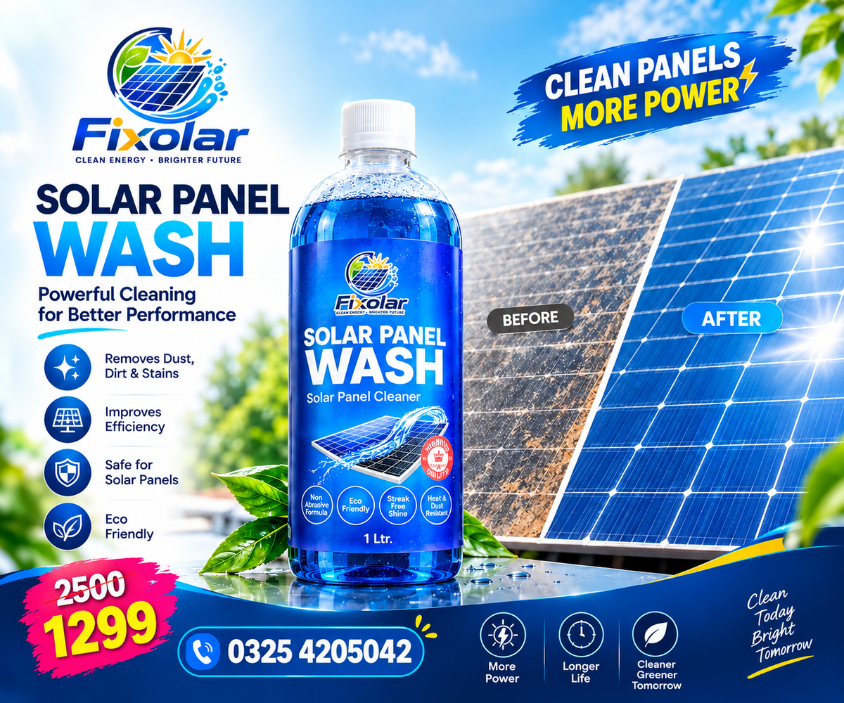 Fixolar Solar Panel Cleaner – Streak-Free Solar Panel Wash | 1 Ltr